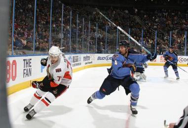 Blake Wheeler of the Atlanta Thrashers skates against the New Jersey  News Photo - Getty Images