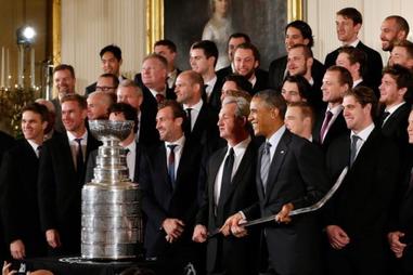 Stanley Cup champion Blues visit Trump at White House