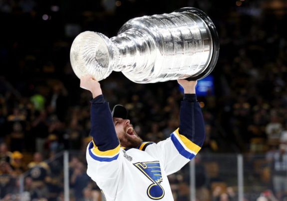 Download Alex Pietrangelo Triumphantly Holding the Stanley Cup Wallpaper