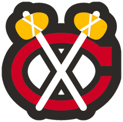 Chicago Blackhawks Shoulder Tomahawks Logo Home Jersey Patch (Green Sticks)