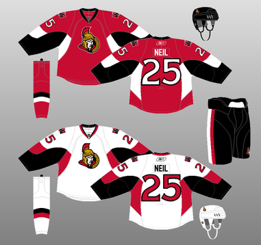 Vintage NHL Ottawa Senators Hockey Jersey / Youth Large / Red, White