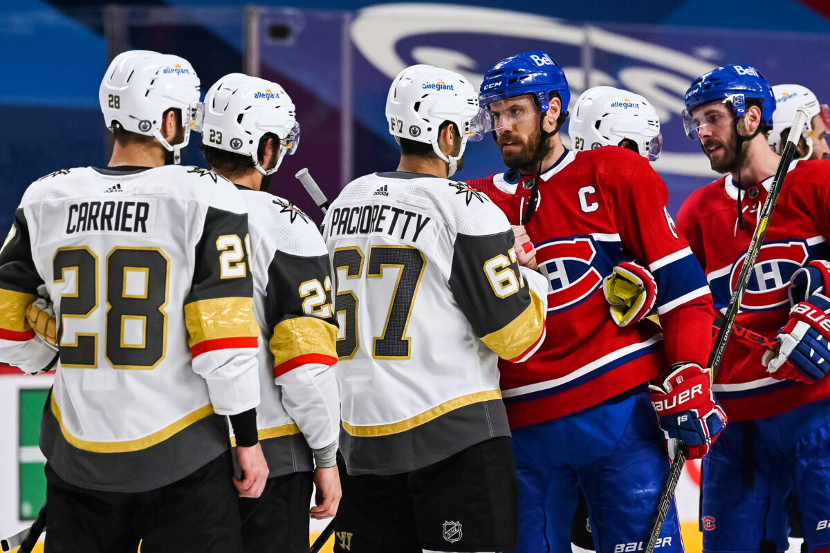 Montreal Canadiens' Shea Weber scores vs. Vegas Golden Knights in