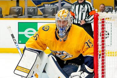 Pekka Rinne's No. 35 raised to rafters, 1st retired by Preds