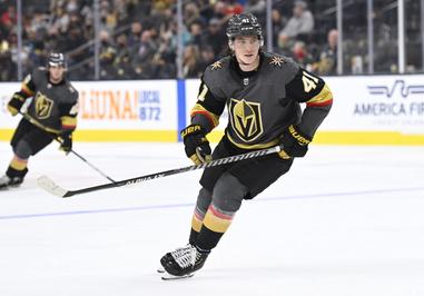 Nolan Patrick of the Vegas Golden Knights warms up prior to against News  Photo - Getty Images