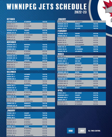 Winnipeg Jets reveal 2022-23 season schedule