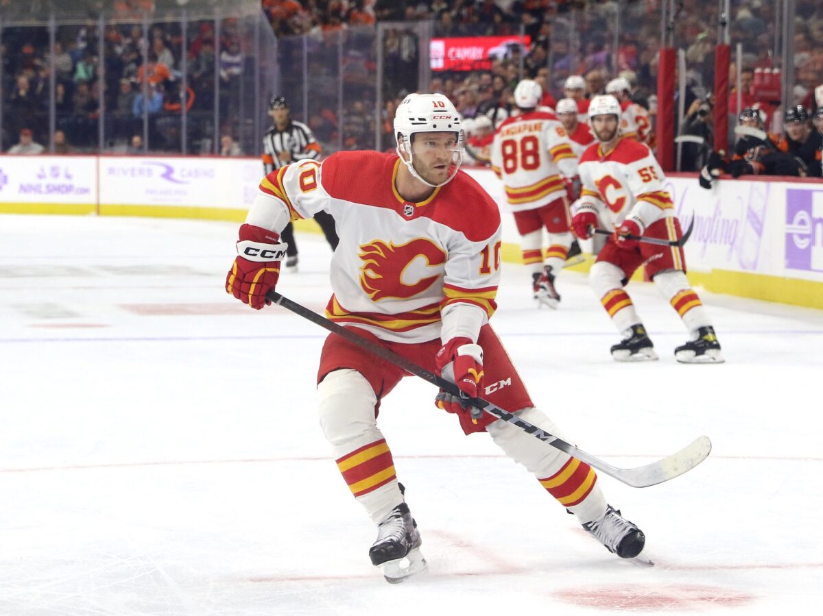 Andrew Mangiapane Calgary Flames Game-Used 2019 NHL Heritage