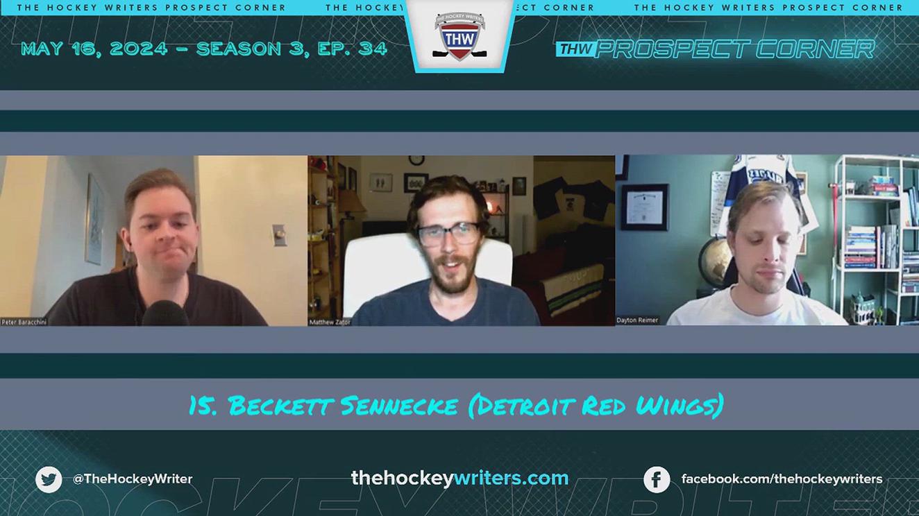 'Video thumbnail for Post-Lottery 2024 NHL Mock Draft - Beckett Sennecke to the Detroit Red Wings'